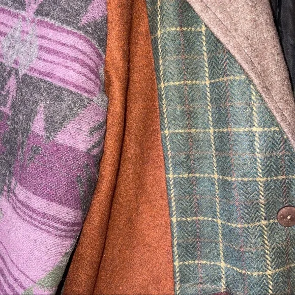 Sacred Threads Wool Blazer Patchwork Plaid Womens Size Small / Medium - Picture 4 of 8